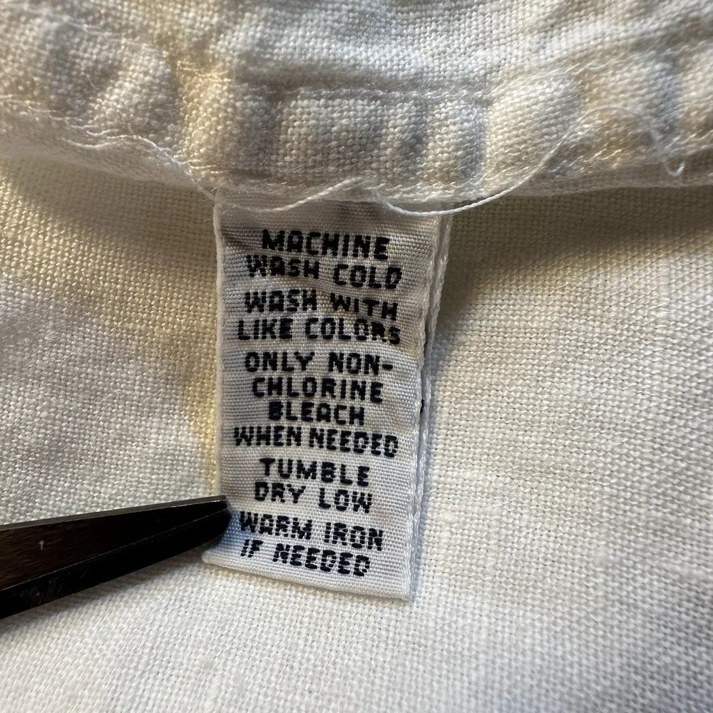 Polo Ralph Lauren Safari Utility Linen Shirt White Ivory Button Up Mens Large